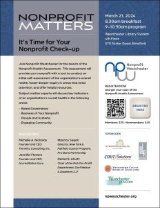 Nonprofit Matters — It's Time for Your Nonprofit Check-up (March 21, 2024, Nonprofit Westchester)